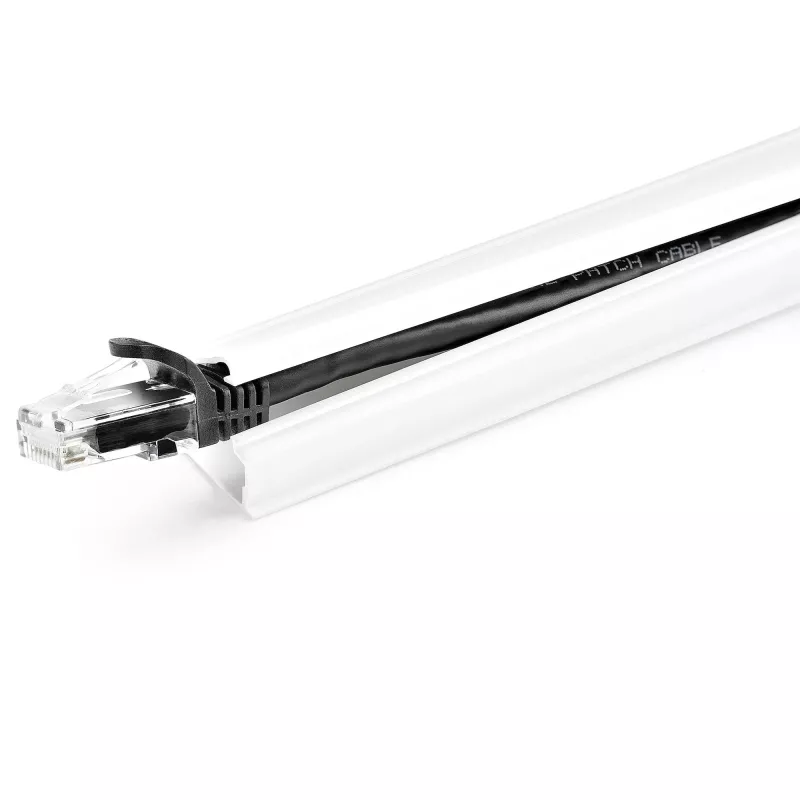 StarTech.com ciets kabeļu pārvaldības kanāls ar līmlenti un vāciņu, 3/4 collas (19 mm) P x 1/2 collas (13 mm) A - 6 pēdas (1,8 m) garš, PVC tīkla/strāvas vadu slēpšanas komplekts - sienas vadu kanālu sistēma, UL sarakstā