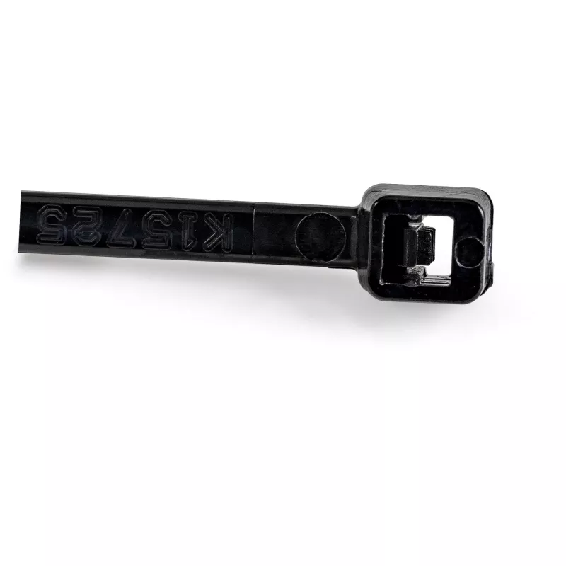StarTech.com 1000 gab. iepakojumā 6 collu (15 cm) kabeļu saites – 1/8 collas (3,6 mm) platas, 1-3/8 collu (39 mm) saišķa diametrs, 40 mārciņu (18 kg) stiepes izturība, neilona pašbloķējošas rāvējslēdzēja saites ar izliektu galu, UL sarakstā, melnas – TAA