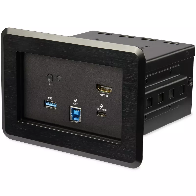 StarTech.com konferenču telpas dokstacija - universāla klēpjdatoru dokstacija - 4K HDMI, 60 W strāvas padeve, USB centrmezgls, GbE, audio - iebūvējams galda savienotājbloks ātrajām sanāksmēm/konferenču telpām