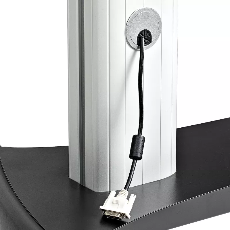 StarTech.com Dubults TV ratiņi 37–60 collu VESA televizoriem līdz 110 mārciņām/50 kg katram – augstumā regulējams TV stiprinājums, pārvietojami displeja ratiņi ar aprīkojuma plauktiem – ritoši TV ratiņi ar riteņiem – ritošs TV statīvs