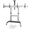 StarTech.com Dubults TV ratiņi 37–60 collu VESA televizoriem līdz 110 mārciņām/50 kg katram – augstumā regulējams TV stiprinājums, pārvietojami displeja ratiņi ar aprīkojuma plauktiem – ritoši TV ratiņi ar riteņiem – ritošs TV statīvs