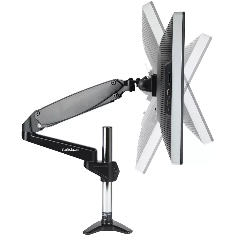 StarTech.com galda stiprinājuma monitora svira vienam VESA displejam līdz 32 collām vai 49 collu platekrānam 8 kg/17,6 lb - pilnas kustības šarnīra un augstuma regulējama - C veida skava, caurlaide - viena monitora svira