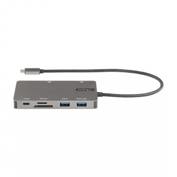 StarTech.com USB C daudzportu adapteris - HDMI 4K 30Hz vai VGA ceļojumu dokstacija - 5Gbps USB 3.0 centrmezgls (USB A / USB C porti) - 100W strāvas padeve - SD/microSD - GbE - 30cm kabelis - USB C mini dokstacija