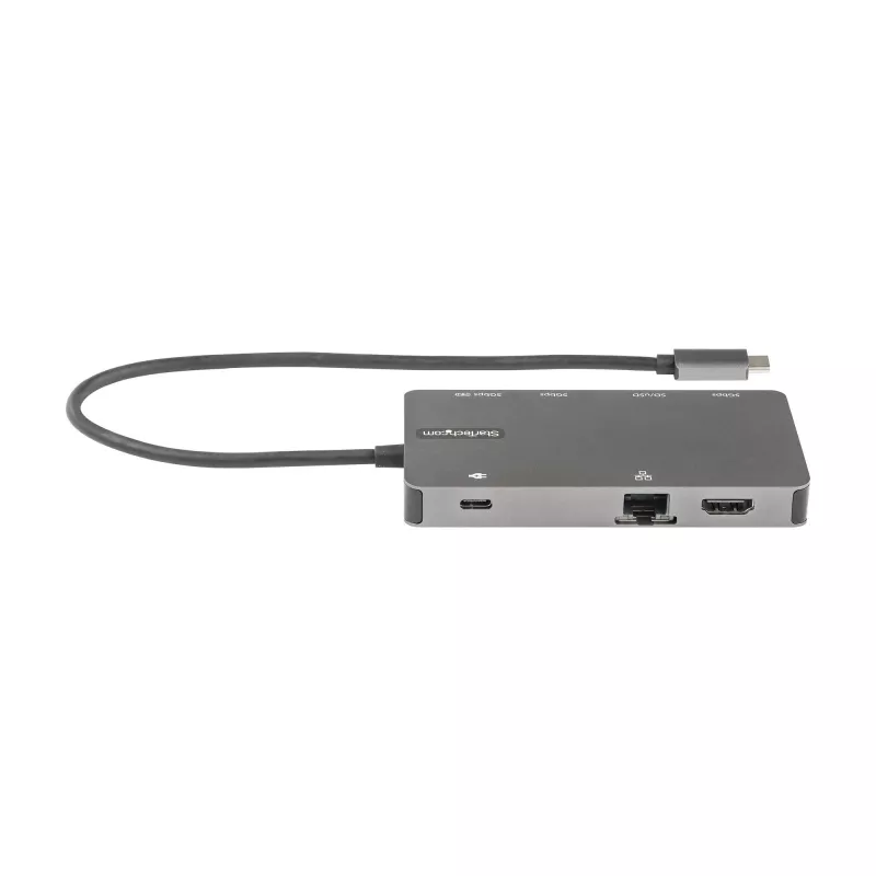 StarTech.com USB C daudzportu adapteris - HDMI 4K 30Hz vai VGA ceļojumu dokstacija - 5Gbps USB 3.0 centrmezgls (USB A / USB C porti) - 100W strāvas padeve - SD/microSD - GbE - 30cm kabelis - USB C mini dokstacija