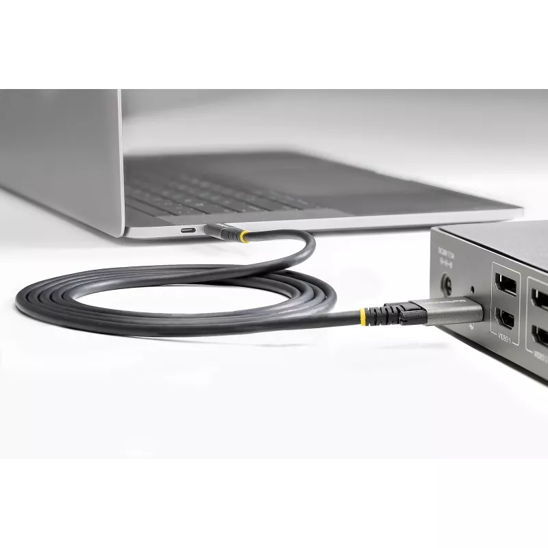 StarTech.com 20 collu (50 cm) sānu skrūvju bloķēšanas USB-C kabelis 10 Gbit/s - USB 3.1/3.2 Gen 2 Type-C kabelis - 100 W (5 A) jaudas piegādes uzlāde, DP Alt režīms - divkārša skrūvju bloķēšana - USB-C vads uzlādei/sinhronizācijai