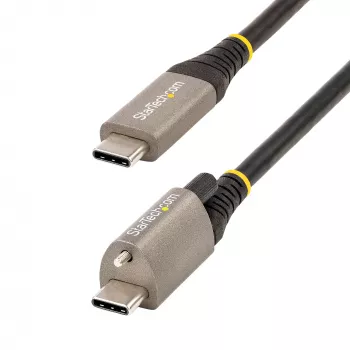 StarTech.com 20 collu (50 cm) augšējās skrūves fiksējošs USB C kabelis 10 Gbps - USB 3.1/3.2 Gen 2 Type-C kabelis - 100 W (5 A) Power Delivery uzlāde, DP Alt Mode - viena skrūves fiksācija, USB-C vads uzlādei/sinhronizācijai