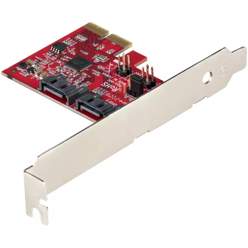 StarTech.com SATA PCIe karte - 2 pieslēgvietu PCIe SATA paplašināšanas karte - 6Gbps - pilna/zema profila - PCI Express uz SATA adapteris/kontrolieris - ASM1062R SATA RAID - PCIe uz SATA pārveidotājs
