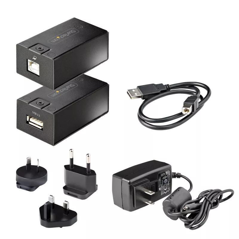 StarTech.com 150 m (492 pēdas) USB 2.0 pagarinātājs, izmantojot Cat5e/Cat6 Ethernet kabeli, ārēji barots USB paplašinātājs caur RJ45/tīkla kabeli, USB caur Ethernet kabeļa pagarinātājs/adapteris