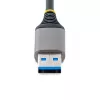 StarTech.com 3 portu USB centrmezgls ar Ethernet – 3x USB-A porti – Gigabit Ethernet (RJ-45) – USB 3.0 5 Gbps – ar kopnes barošanu – 1 pēdu/30 cm garš kabelis – pārnēsājams klēpjdatora USB centrmezgla adapteris ar GbE
