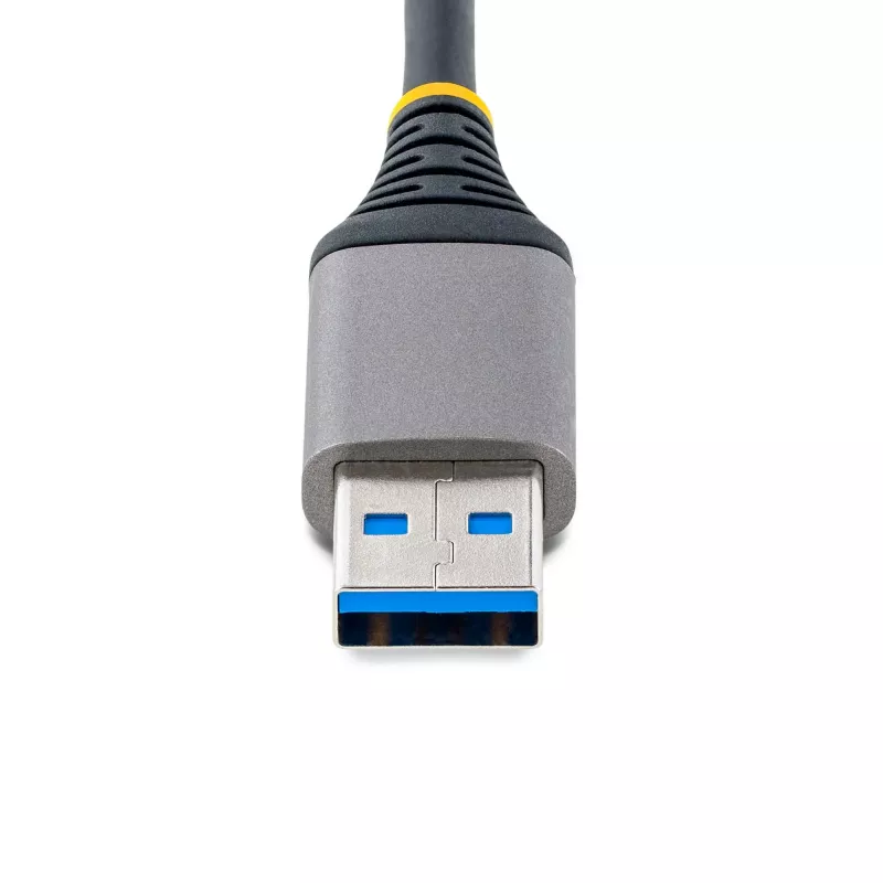 StarTech.com 3 portu USB centrmezgls ar Ethernet – 3x USB-A porti – Gigabit Ethernet (RJ-45) – USB 3.0 5 Gbps – ar kopnes barošanu – 1 pēdu/30 cm garš kabelis – pārnēsājams klēpjdatora USB centrmezgla adapteris ar GbE