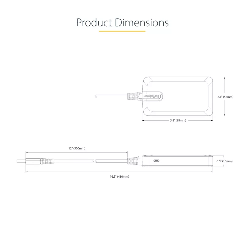 StarTech.com 3 portu USB centrmezgls ar Ethernet – 3x USB-A porti – Gigabit Ethernet (RJ-45) – USB 3.0 5 Gbps – ar kopnes barošanu – 1 pēdu/30 cm garš kabelis – pārnēsājams klēpjdatora USB centrmezgla adapteris ar GbE