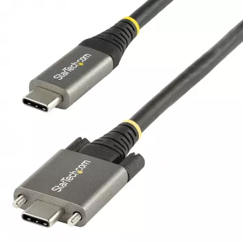 StarTech.com 0,9 m (1 m) sānu skrūvju fiksējošs USB C kabelis 10 Gbps – USB-IF sertificēts USB-C kabelis – USB 3.1/3.2 Gen 2 Type-C kabelis – 100 W (5 A) Power Delivery lādēšana, DP Alt režīms – divkārša skrūvju fiksācija – USB-C vads lādēšanai/sinhronizācijai