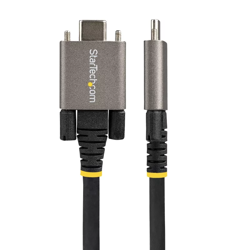 StarTech.com 0,9 m (1 m) sānu skrūvju fiksējošs USB C kabelis 10 Gbps – USB-IF sertificēts USB-C kabelis – USB 3.1/3.2 Gen 2 Type-C kabelis – 100 W (5 A) Power Delivery lādēšana, DP Alt režīms – divkārša skrūvju fiksācija – USB-C vads lādēšanai/sinhronizācijai