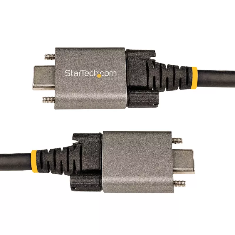 StarTech.com 0,9 m (1 m) sānu skrūvju fiksējošs USB C kabelis 10 Gbps – USB-IF sertificēts USB-C kabelis – USB 3.1/3.2 Gen 2 Type-C kabelis – 100 W (5 A) Power Delivery lādēšana, DP Alt režīms – divkārša skrūvju fiksācija – USB-C vads lādēšanai/sinhronizācijai