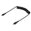 StarTech.com 1 m USB C–Lightning kabelis, MFi sertificēts, spirālveida iPhone lādētāja kabelis, melns, izturīgs TPE apvalks ar aramīda šķiedru, lieljaudas spirālveida Lightning kabelis