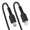 StarTech.com 1 m USB C–Lightning kabelis, MFi sertificēts, spirālveida iPhone lādētāja kabelis, melns, izturīgs TPE apvalks ar aramīda šķiedru, lieljaudas spirālveida Lightning kabelis