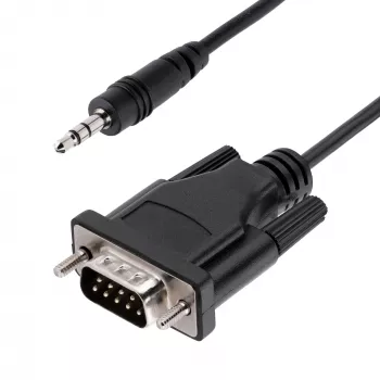StarTech.com 3 pēdu (1 m) DB9 uz 3,5 mm seriālais kabelis seriālo ierīču konfigurēšanai, RS232 DB9 vīrišķais uz 3,5 mm kabelis, ko izmanto projektoru, digitālo izkārtņu, televizoru kalibrēšanai, izmantojot audio ligzdu