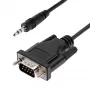 StarTech.com 3 pēdu (1 m) DB9 uz 3,5 mm seriālais kabelis seriālo ierīču konfigurēšanai, RS232 DB9 vīrišķais uz 3,5 mm kabelis, ko izmanto projektoru, digitālo izkārtņu, televizoru kalibrēšanai, izmantojot audio ligzdu
