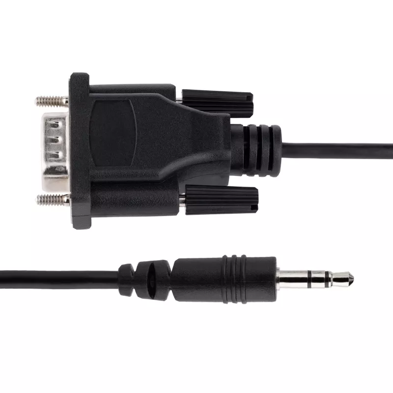 StarTech.com 3 pēdu (1 m) DB9 uz 3,5 mm seriālais kabelis seriālo ierīču konfigurēšanai, RS232 DB9 vīrišķais uz 3,5 mm kabelis, ko izmanto projektoru, digitālo izkārtņu, televizoru kalibrēšanai, izmantojot audio ligzdu