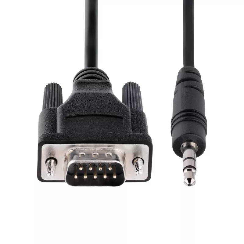 StarTech.com 3 pēdu (1 m) DB9 uz 3,5 mm seriālais kabelis seriālo ierīču konfigurēšanai, RS232 DB9 vīrišķais uz 3,5 mm kabelis, ko izmanto projektoru, digitālo izkārtņu, televizoru kalibrēšanai, izmantojot audio ligzdu