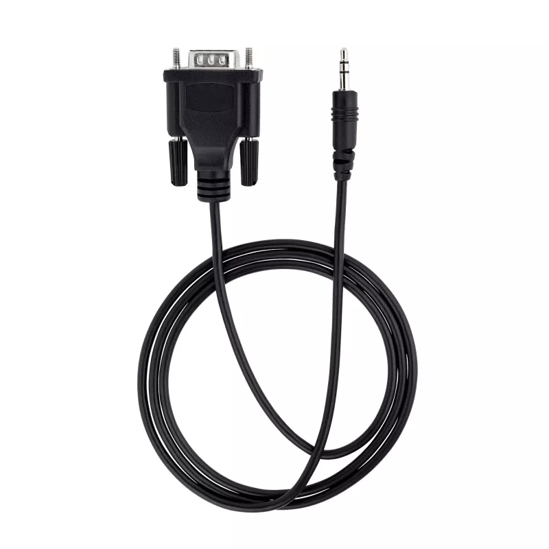 StarTech.com 3 pēdu (1 m) DB9 uz 3,5 mm seriālais kabelis seriālo ierīču konfigurēšanai, RS232 DB9 vīrišķais uz 3,5 mm kabelis, ko izmanto projektoru, digitālo izkārtņu, televizoru kalibrēšanai, izmantojot audio ligzdu