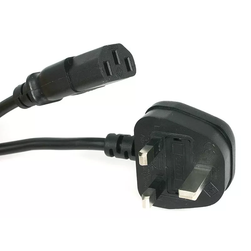 StarTech.com 3 pēdas (1 m) Lielbritānijas datora barošanas kabelis, BS 1363 uz C13, 18AWG, 10A 250V, maiņstrāvas barošanas vada nomaiņa, tējkannas vads / Lielbritānijas barošanas vads, datora barošanas bloka kabelis, televizora barošanas kabelis