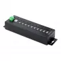 StarTech.com 10 portu rūpnieciskais USB 2.0 centrmezgls, izturīgs USB centrmezgls ar ESD 4. līmeņa aizsardzību, uz DIN sliedes/sienas/galda stiprināms USB-A centrmezgls, USB pieslēgvietu paplašinātājs ar fiksējamiem portiem, daudzportu USB centrmezgls