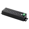 StarTech.com 10 portu rūpnieciskais USB 2.0 centrmezgls, izturīgs USB centrmezgls ar ESD 4. līmeņa aizsardzību, uz DIN sliedes/sienas/galda stiprināms USB-A centrmezgls, USB pieslēgvietu paplašinātājs ar fiksējamiem portiem, daudzportu USB centrmezgls