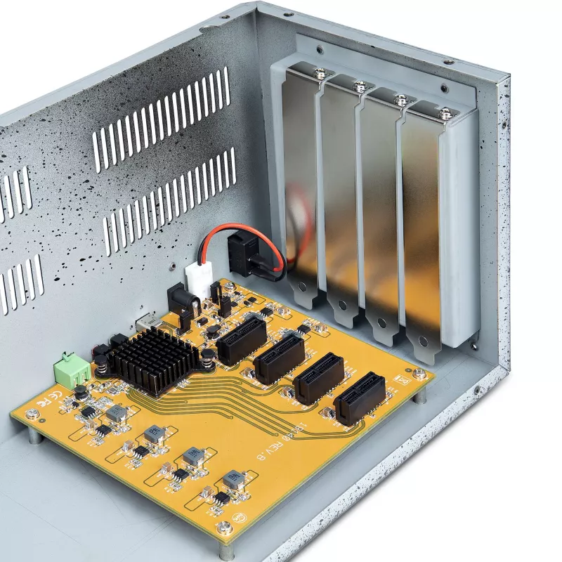 StarTech.com 4 Slot PCIe paplašināšanas korpuss ar PCIe x2 resursdatora karti, PCIe 2.0 - 10Gbit/s, ārējās PCIe pieslēgvietas galddatoriem/serveriem, PCI Express paplašināšanas kaste/adapteris, 4 PCIe x1 pieslēgvietas