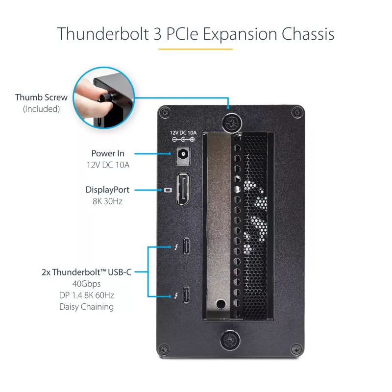 StarTech.com Divu slotu Thunderbolt 3 PCIe paplašināšanas korpuss