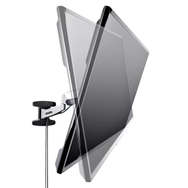 StarTech.com VESA TV sienas stiprinājums, regulējams pilnas kustības TV sienas stiprinājums 23 collu-55 collu displejiem, plāns TV montāžas kronšteins, iztur 30 kg (66 lb), izbīdāms/noliecams/pagriežams TV sienas stiprinājums