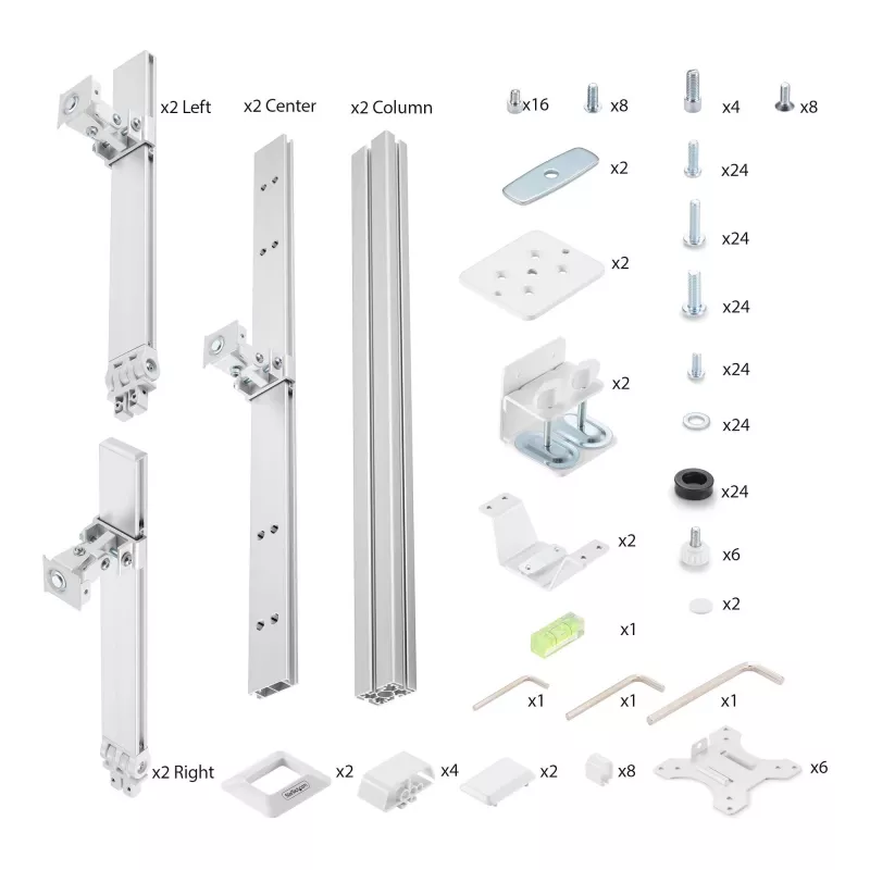 StarTech.com sešu monitoru galda statīvs ar šķērssiju, līdz 32 collu datoru ekrāniem, maks. 17,6 mārciņas (8 kg) katrs, dubultā kolonna, C-skava/cauruma montāža, regulējams augstums
