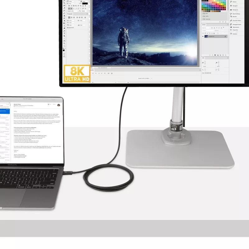 StarTech.com 6 pēdas (2 m) aktīvais Thunderbolt 4 kabelis, 40 Gbps, 100 W jaudas piegāde, 4K/8K video, Intel sertificēts Thunderbolt kabelis — saderīgs ar USB4/Thunderbolt 4/ USB 3.2/ USB Type-C/DisplayPort/Thunderbolt 3