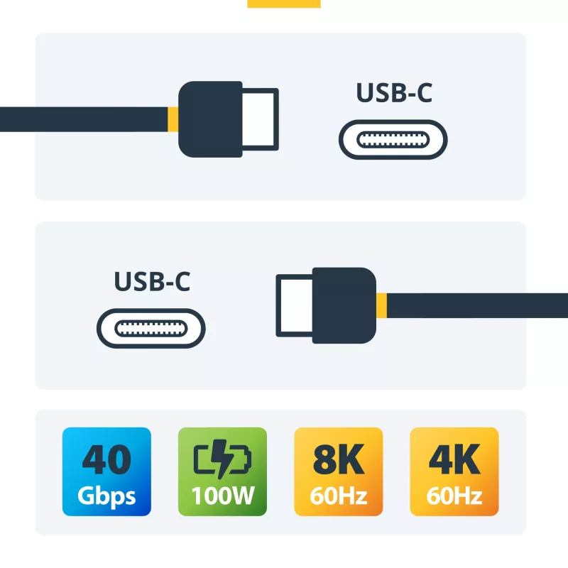 StarTech.com 6 pēdas (2 m) aktīvais Thunderbolt 4 kabelis, 40 Gbps, 100 W jaudas piegāde, 4K/8K video, Intel sertificēts Thunderbolt kabelis — saderīgs ar USB4/Thunderbolt 4/ USB 3.2/ USB Type-C/DisplayPort/Thunderbolt 3