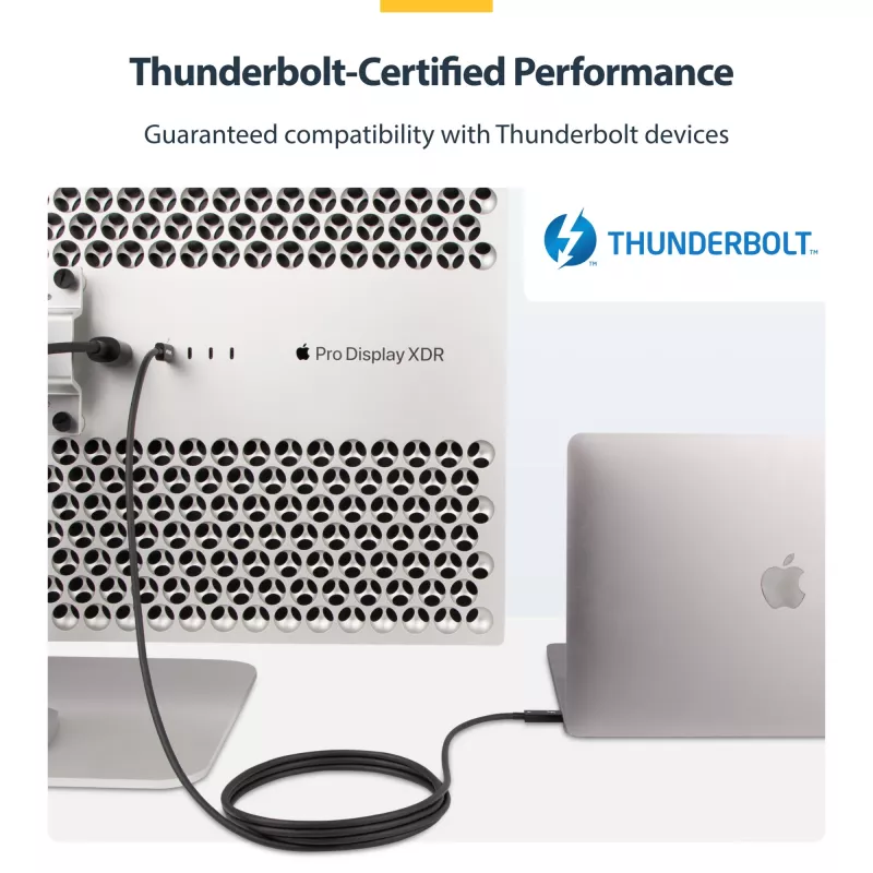StarTech.com 6 pēdas (2 m) aktīvais Thunderbolt 4 kabelis, 40 Gbps, 100 W jaudas piegāde, 4K/8K video, Intel sertificēts Thunderbolt kabelis — saderīgs ar USB4/Thunderbolt 4/ USB 3.2/ USB Type-C/DisplayPort/Thunderbolt 3