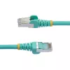 StarTech.com 1.5m CAT6a Ethernet kabelis - Aqua - Low Smoke Zero Halogen (LSZH) - 10GbE 500MHz 100W PoE++ Bez aizķeršanās RJ-45 ar stiepes samazinātājiem S/FTP tīkla plākstera vads