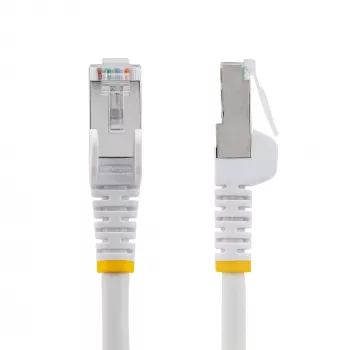 StarTech.com 7.5 m CAT6a Ethernet kabelis – balts – ar zemu dūmu daudzumu un bez halogēna (LSZH) – 10GbE 500MHz 100W PoE++ aizķeršanās novēršanas RJ-45 ar stiepes samazināšanas elementiem S/FTP tīkla savienotājvads