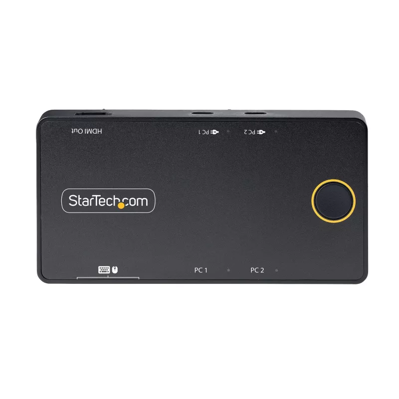 StarTech.com 2 portu USB-C KVM slēdzis, viens 4K 60 Hz HDMI monitors, divi 100 W jaudas padeves caurlaides porti, barošana no kopnes, saderīgs ar USB Type-C/USB4/Thunderbolt 3/4 – mazs formas faktors