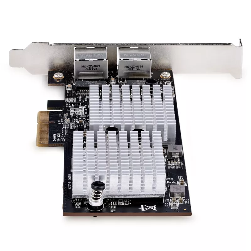 StarTech.com 2-portu 10GbE PCIe tīkla adaptera karte, tīkla karte personālajiem datoriem/serveriem, sešu ātrumu PCIe Ethernet karte ar jumbo kadru atbalstu, NIC/LAN saskarnes karte, 10GBASE-T un NBASE-T