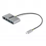 StarTech.com 3 portu USB-C centrmezgls ar Ethernet - 3x USB-A - Gigabit Ethernet - USB 3.0 5 Gbps - ar kopnes barošanu - 1 pēdu/30 cm garš USB Type-C resursdatora kabelis - GbE - pārnēsājams USB-C uz USB-A centrmezgls