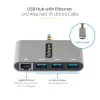 StarTech.com 3 portu USB-C centrmezgls ar Ethernet - 3x USB-A - Gigabit Ethernet - USB 3.0 5 Gbps - ar kopnes barošanu - 1 pēdu/30 cm garš USB Type-C resursdatora kabelis - GbE - pārnēsājams USB-C uz USB-A centrmezgls