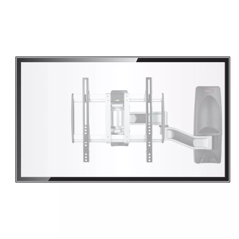 StarTech.com Regulējams TV sienas stiprinājums, VESA sienas stiprinājums, Piemērots 26 līdz 65 collu/99lb/Plakaniem/Izliektiem televizoriem, Ievelkams zema profila sienas stiprinājuma kronšteins, Regulējams stūra TV sienas stiprinājums