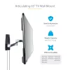 StarTech.com Regulējams TV sienas stiprinājums, VESA sienas stiprinājums, Piemērots 26 līdz 65 collu/99lb/Plakaniem/Izliektiem televizoriem, Ievelkams zema profila sienas stiprinājuma kronšteins, Regulējams stūra TV sienas stiprinājums
