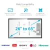 StarTech.com Regulējams TV sienas stiprinājums, VESA sienas stiprinājums, Piemērots 26 līdz 65 collu/99lb/Plakaniem/Izliektiem televizoriem, Ievelkams zema profila sienas stiprinājuma kronšteins, Regulējams stūra TV sienas stiprinājums
