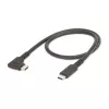StarTech.com 1,6 pēdas (50 cm) izturīgs taisnleņķa USB-C kabelis, USB 3.2 Gen 2 (10 Gbps), pilnvērtīgs USB-C uz C datu pārraides kabelis, 4K 60Hz DP alternatīvais režīms, 100 W strāvas piegāde - 90 grādu USB Type-C kabelis