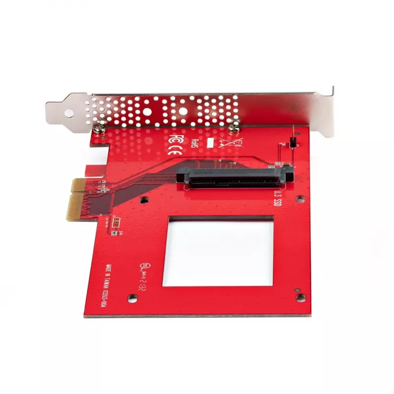 StarTech.com U.3 uz PCIe adaptera karte, PCIe 4.0 x4 adapteris 2,5 collu U.3 NVMe SSD diskiem, SFF-TA-1001 PCI Express paplašinājuma karte galddatoriem/serveriem, atbilst TAA – neatkarīga no OS