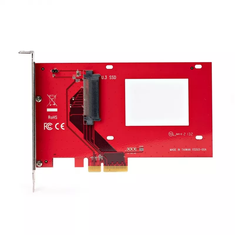 StarTech.com U.3 uz PCIe adaptera karte, PCIe 4.0 x4 adapteris 2,5 collu U.3 NVMe SSD diskiem, SFF-TA-1001 PCI Express paplašinājuma karte galddatoriem/serveriem, atbilst TAA – neatkarīga no OS