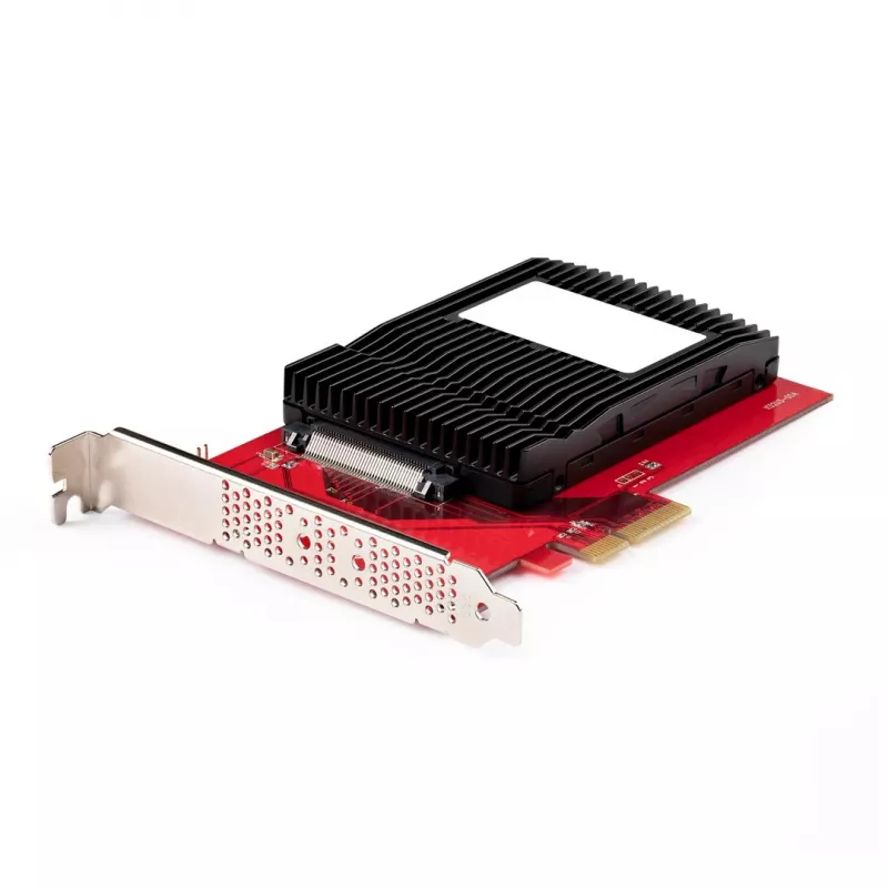 StarTech.com U.3 uz PCIe adaptera karte, PCIe 4.0 x4 adapteris 2,5 collu U.3 NVMe SSD diskiem, SFF-TA-1001 PCI Express paplašinājuma karte galddatoriem/serveriem, atbilst TAA – neatkarīga no OS