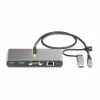StarTech.com 2 portu USB-C centrmezgls ar Ethernet un RS-232, pievienots USB-C–USB-A adapteris, 100 W PD caurlaide, 2x USB-A 5 Gbps, Gigabit Ethernet, RS232 seriālais (FTDI)