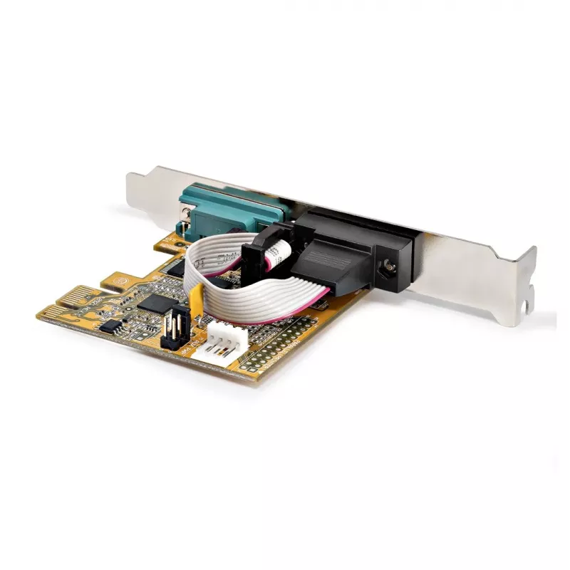 StarTech.com 2-Port PCI Express Serial Interface Card, Dual Port PCIe to RS232 (DB9) Serial Card, 16C1050 UART, Low/Full Profile Brackets, COM Retention, For Windows/Linux